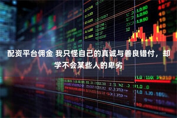 配资平台佣金 我只怪自己的真诚与善良错付，却学不会某些人的卑劣