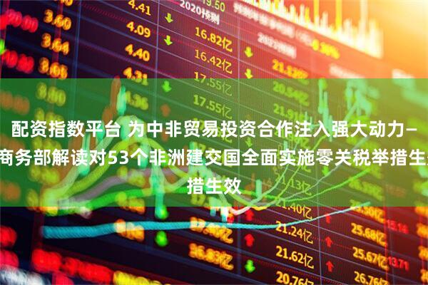 配资指数平台 为中非贸易投资合作注入强大动力——商务部解读对53个非洲建交国全面实施零关税举措生效